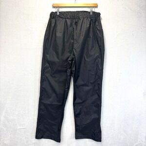 Mens Nylon Rain Pants Large L Black Waterproof Elastic Hiking Outdoor Red Ledge